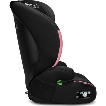 Lionelo - Autonistuin LARS i-Koko 100-150 cm musta/vaaleanpunainen