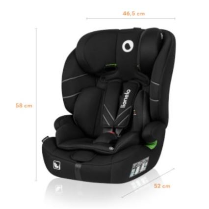 Lionelo - Autonistuin LEVI ONE i-Koko 76-150 cm musta