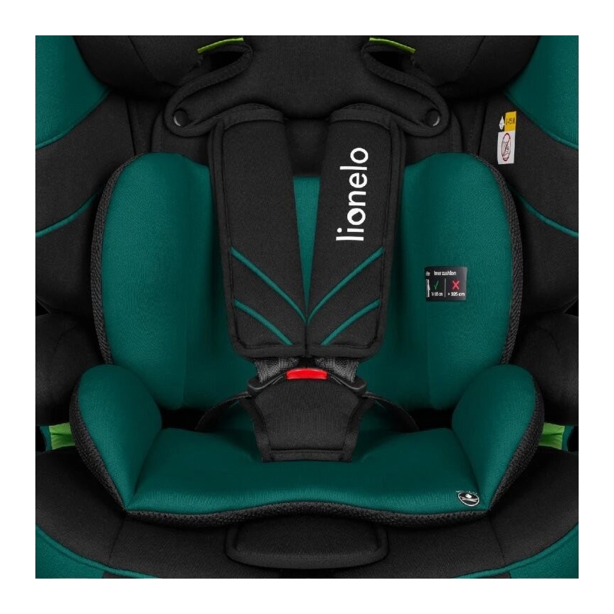 Lionelo - Autonistuin LEVI ONE i-Koko 76-150 cm musta/vihreä