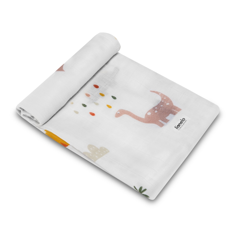 Lionelo - Bambusetti 3 kpl bambuliinoja 70x70 cm Dino