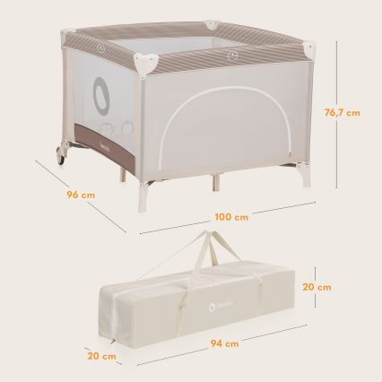 Lionelo - BONNIE-leikkiaita beige hiekka