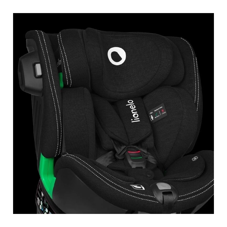 Lionelo - Turvaistuin kääntyvällä alustalla HARMONY i-Size 40-150 cm musta