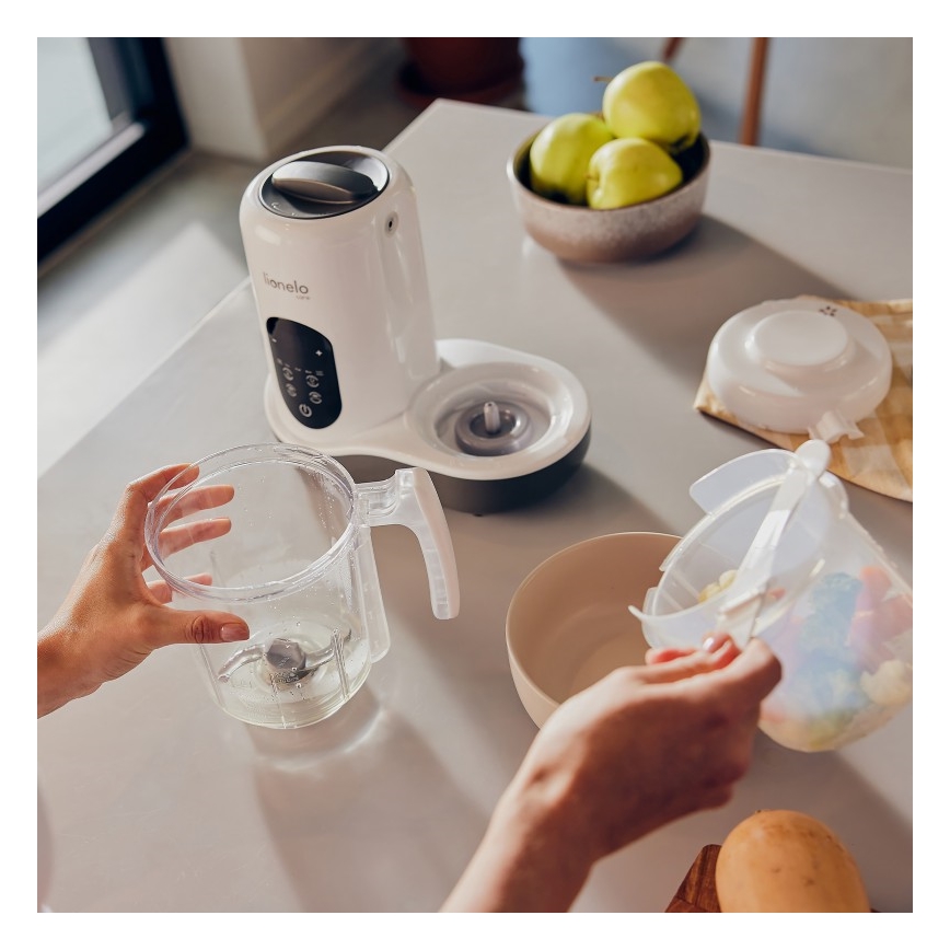 Lionelo - höyrykeitin 5in1 BABYMENU 110W/230V valkoinen/harmaa