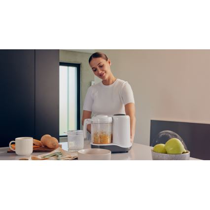 Lionelo - höyrykeitin 5in1 BABYMENU 110W/230V valkoinen/harmaa