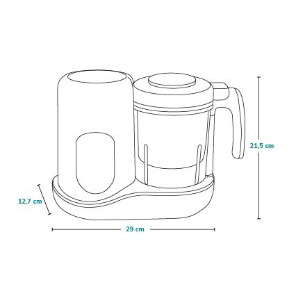 Lionelo - höyrykeitin 5in1 BABYMENU 110W/230V valkoinen/harmaa