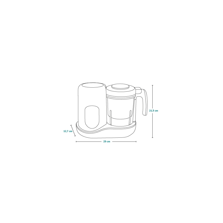 Lionelo - höyrykeitin 5in1 BABYMENU 110W/230V valkoinen/harmaa