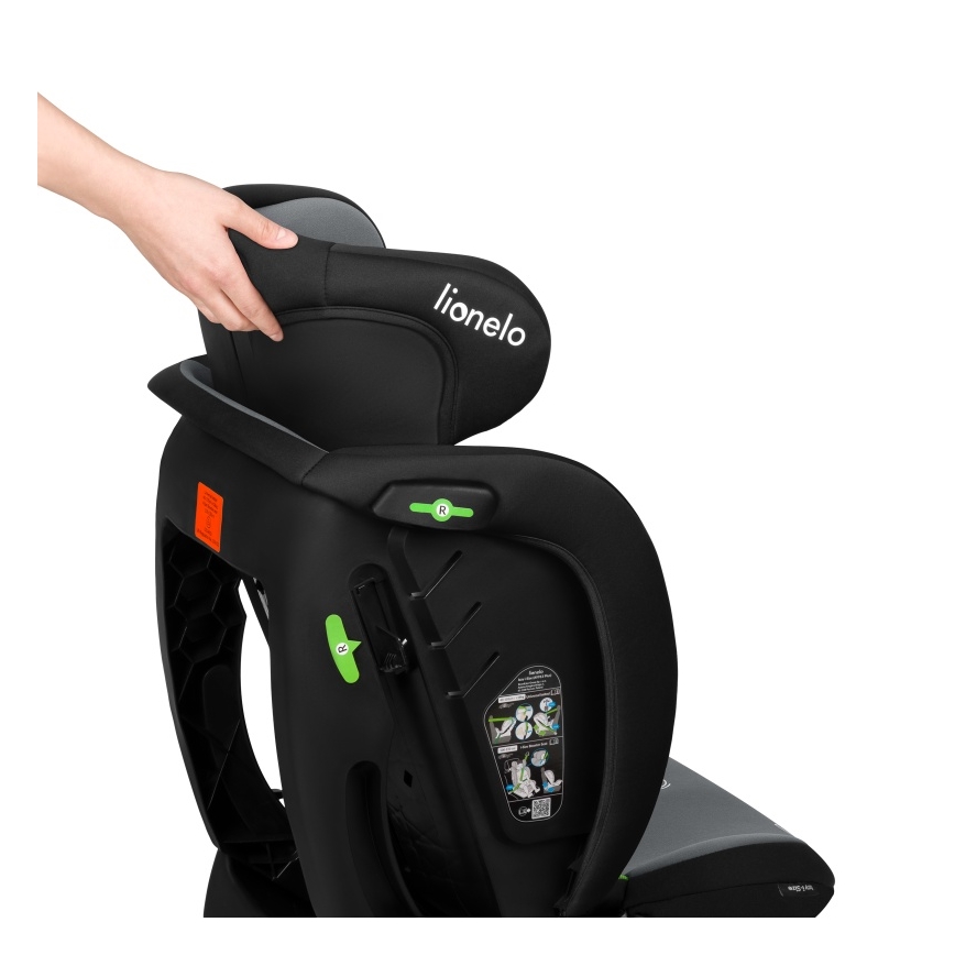 Lionelo - IZZY i-Size turvaistuin 40-150 cm musta/harmaa