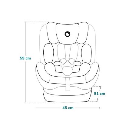 Lionelo - IZZY i-Size turvaistuin 40-150 cm musta/harmaa
