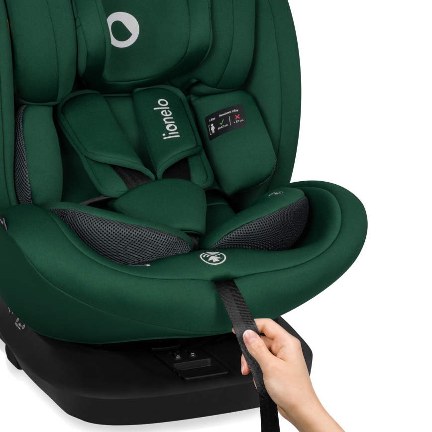 Lionelo - Jalustallinen kääntyvä turvaistuin BASTIAAN i-Size 40-150 cm Green Forest
