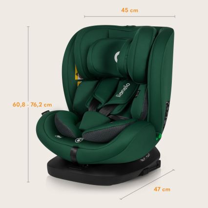 Lionelo - Jalustallinen kääntyvä turvaistuin BASTIAAN i-Size 40-150 cm Green Forest