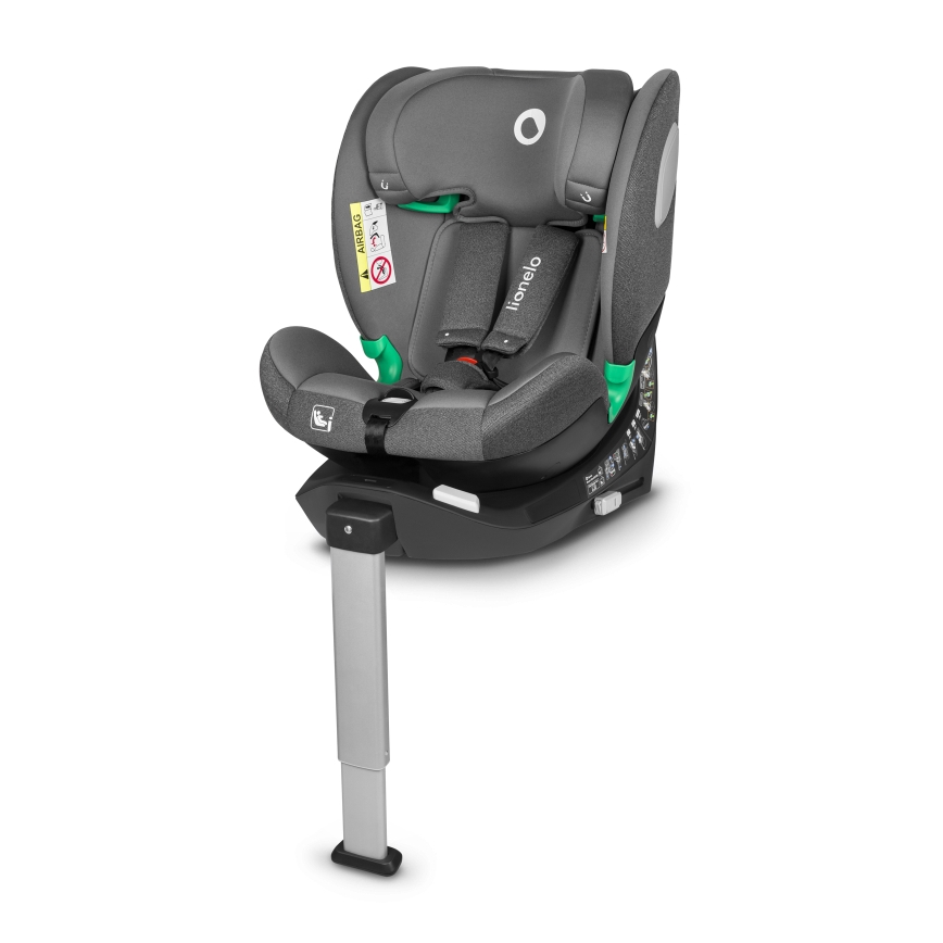 Lionelo - Käännettävä turvaistuin jalustalla BRAAM i-Size 40-150 cm kiviharmaa