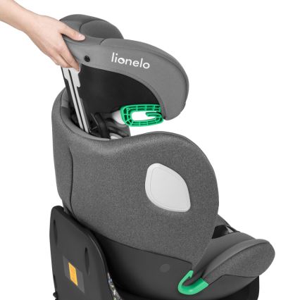 Lionelo - Käännettävä turvaistuin jalustalla BRAAM i-Size 40-150 cm kiviharmaa