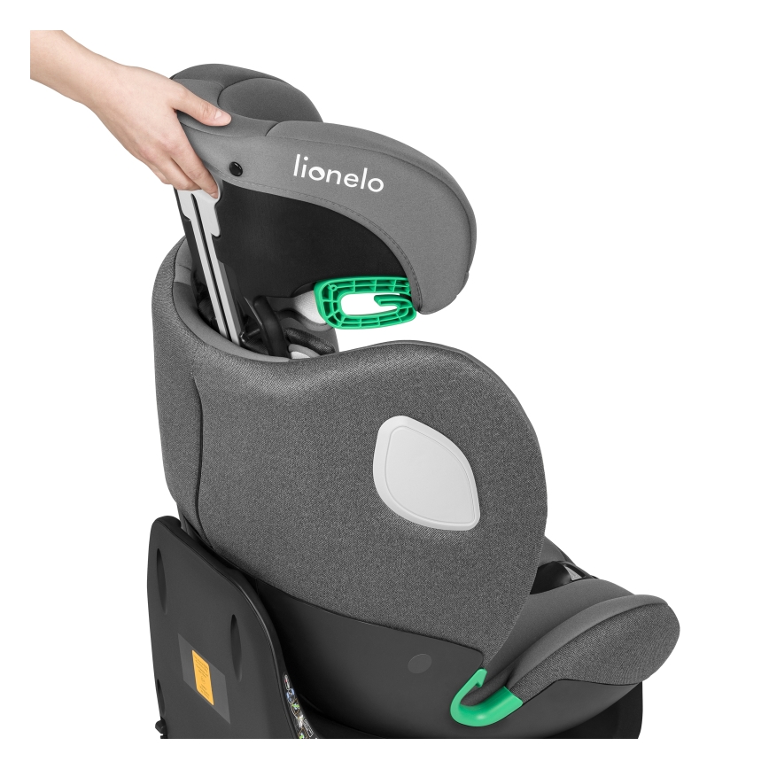 Lionelo - Käännettävä turvaistuin jalustalla BRAAM i-Size 40-150 cm kiviharmaa