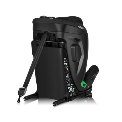 Lionelo - Käännettävä turvaistuin jalustalla HARPER i-Size 76-150 cm Black Carbon