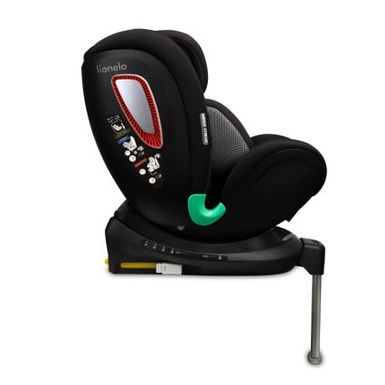Lionelo - Jalustallinen, kääntyvä turvaistuin ANTOON PLUS i-Size 40-105 cm Musta Onyx