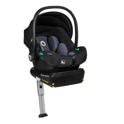 Lionelo - kääntyvä turvaistuin jalustalla ASTRID SET i-Size 40-87 cm musta/harmaa