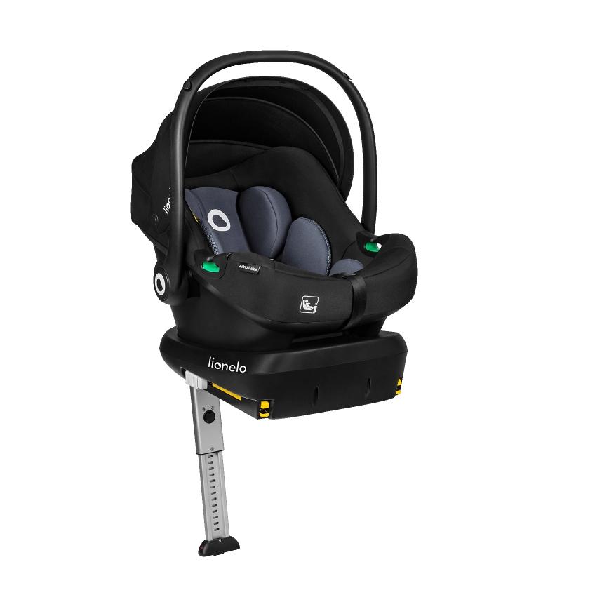 Lionelo - kääntyvä turvaistuin jalustalla ASTRID SET i-Size 40-87 cm musta/harmaa