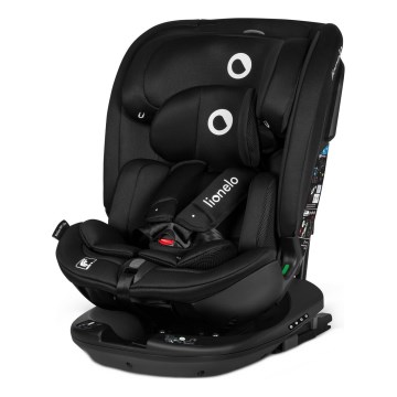 Lionelo - Kääntyvä turvaistuin jalustalla BASTIAAN i-Size 40-150 cm Black Carbon