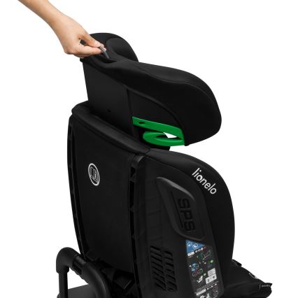 Lionelo - Kääntyvä turvaistuin jalustalla BASTIAAN i-Size 40-150 cm Black Carbon