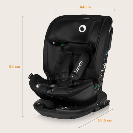 Lionelo - Kääntyvä turvaistuin jalustalla BASTIAAN i-Size 40-150 cm Black Carbon