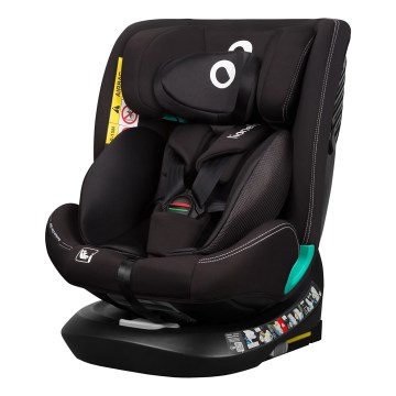 Lionelo - Kääntyvä turvaistuin jalustalla BASTIAAN ONE i-Size 40-150 cm Black Carbon
