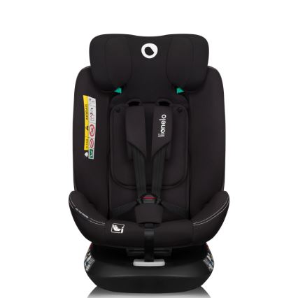 Lionelo - Kääntyvä turvaistuin jalustalla BASTIAAN ONE i-Size 40-150 cm Black Carbon