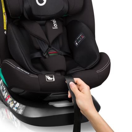 Lionelo - Kääntyvä turvaistuin jalustalla BASTIAAN ONE i-Size 40-150 cm Black Carbon
