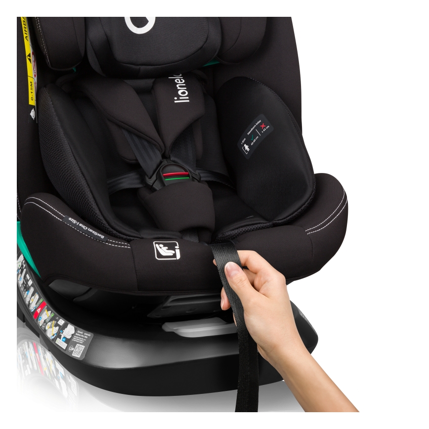 Lionelo - Kääntyvä turvaistuin jalustalla BASTIAAN ONE i-Size 40-150 cm Black Carbon