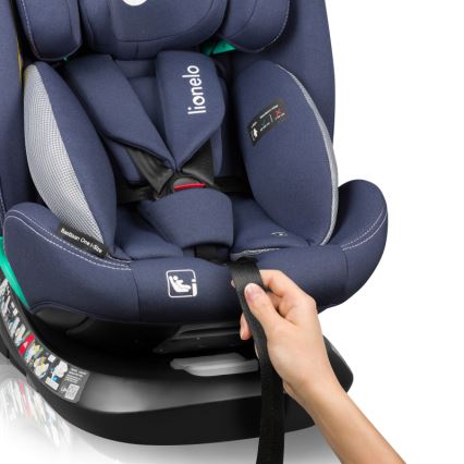 Lionelo - Kääntyvä turvaistuin jalustalla BASTIAAN ONE i-Size 40-150 cm laivastonsininen