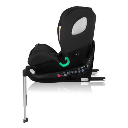 Lionelo - Pyörivä turvaistuin jalustalla BRAAM AIR i-Size 40-150 cm Black Carbon