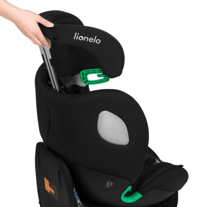 Lionelo - Pyörivä turvaistuin jalustalla BRAAM AIR i-Size 40-150 cm Black Carbon