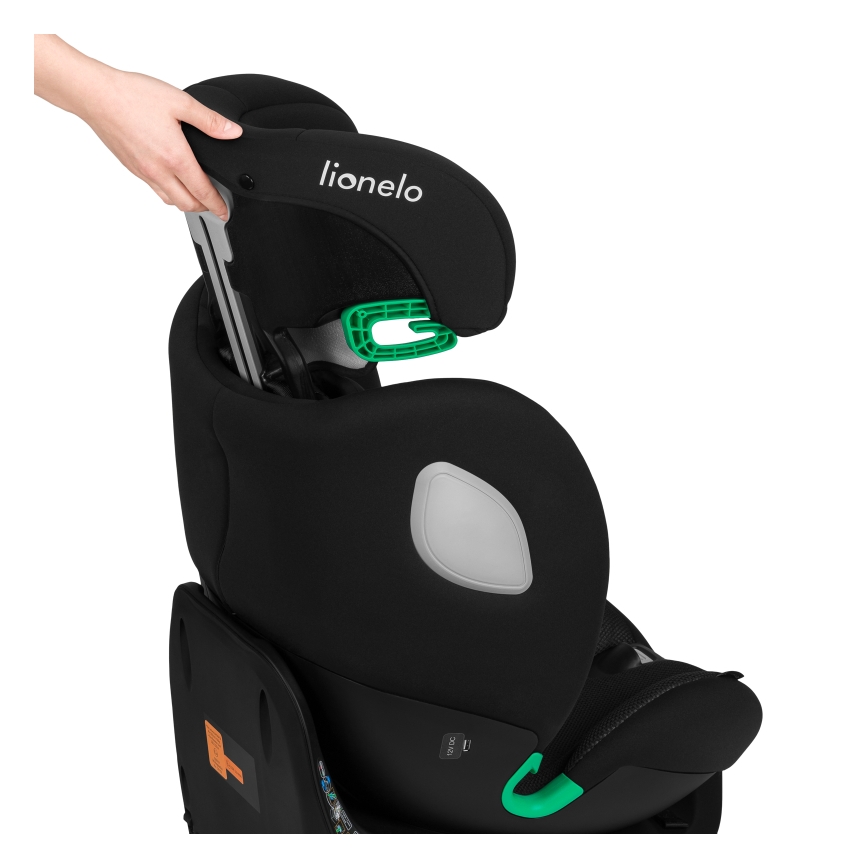 Lionelo - Pyörivä turvaistuin jalustalla BRAAM AIR i-Size 40-150 cm Black Carbon