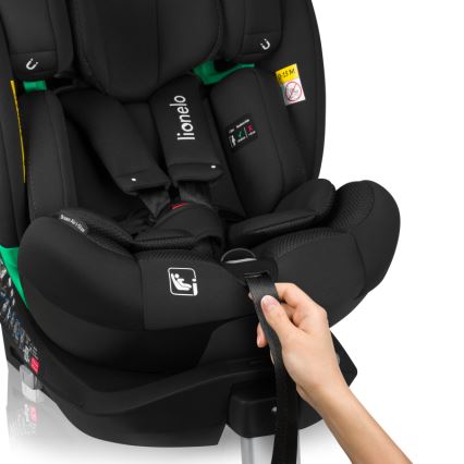 Lionelo - Pyörivä turvaistuin jalustalla BRAAM AIR i-Size 40-150 cm Black Carbon