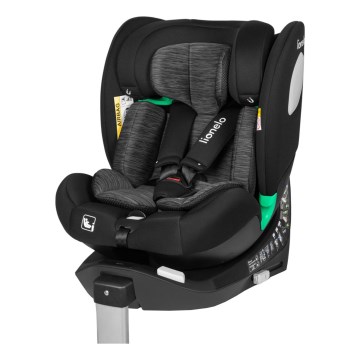 Lionelo - Kääntyvä turvaistuin jalustalla BRAAM i-Size 40-150 cm Black Carbon