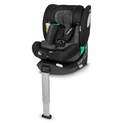 Lionelo - Kääntyvä turvaistuin jalustalla BRAAM i-Size 40-150 cm Black Carbon