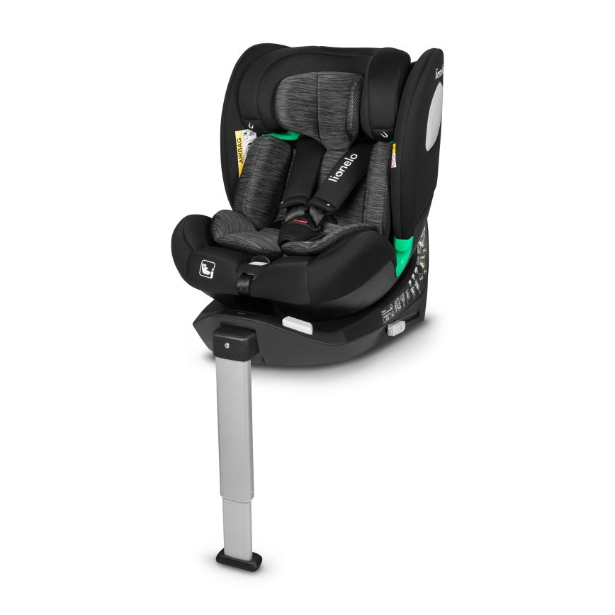Lionelo - Kääntyvä turvaistuin jalustalla BRAAM i-Size 40-150 cm Black Carbon