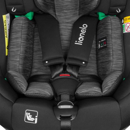 Lionelo - Kääntyvä turvaistuin jalustalla BRAAM i-Size 40-150 cm Black Carbon