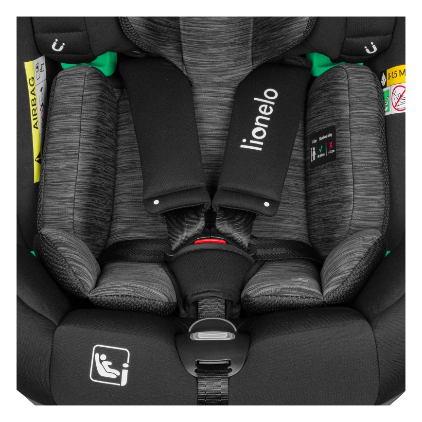 Lionelo - Kääntyvä turvaistuin jalustalla BRAAM i-Size 40-150 cm Black Carbon