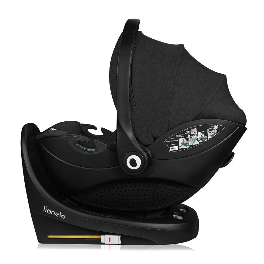 Lionelo - Kääntyvä turvaistuin jalustalla MOXIE SET i-Size 40-87 cm Black Carbon