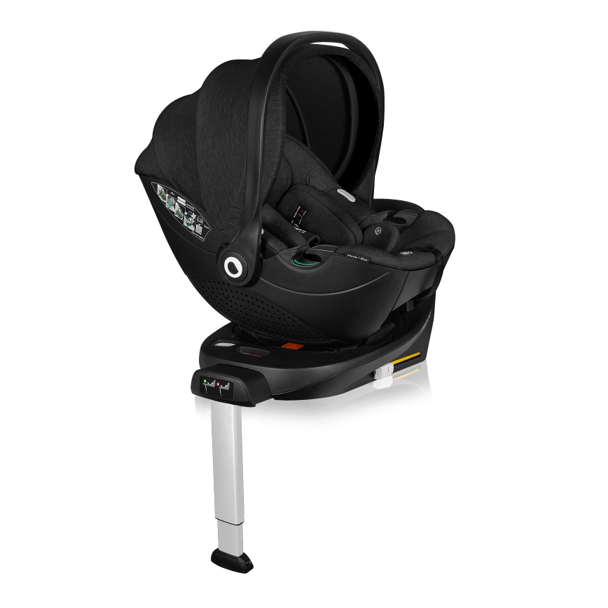 Lionelo - Kääntyvä turvaistuin jalustalla MOXIE SET i-Size 40-87 cm Black Carbon