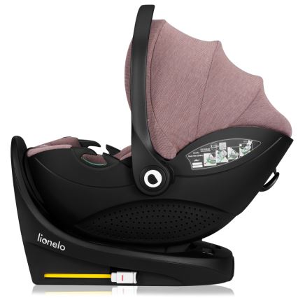Lionelo - Kääntyvä turvaistuin jalustalla MOXIE SET i-Size 40-87 cm Pink Mauve