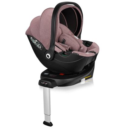 Lionelo - Kääntyvä turvaistuin jalustalla MOXIE SET i-Size 40-87 cm Pink Mauve