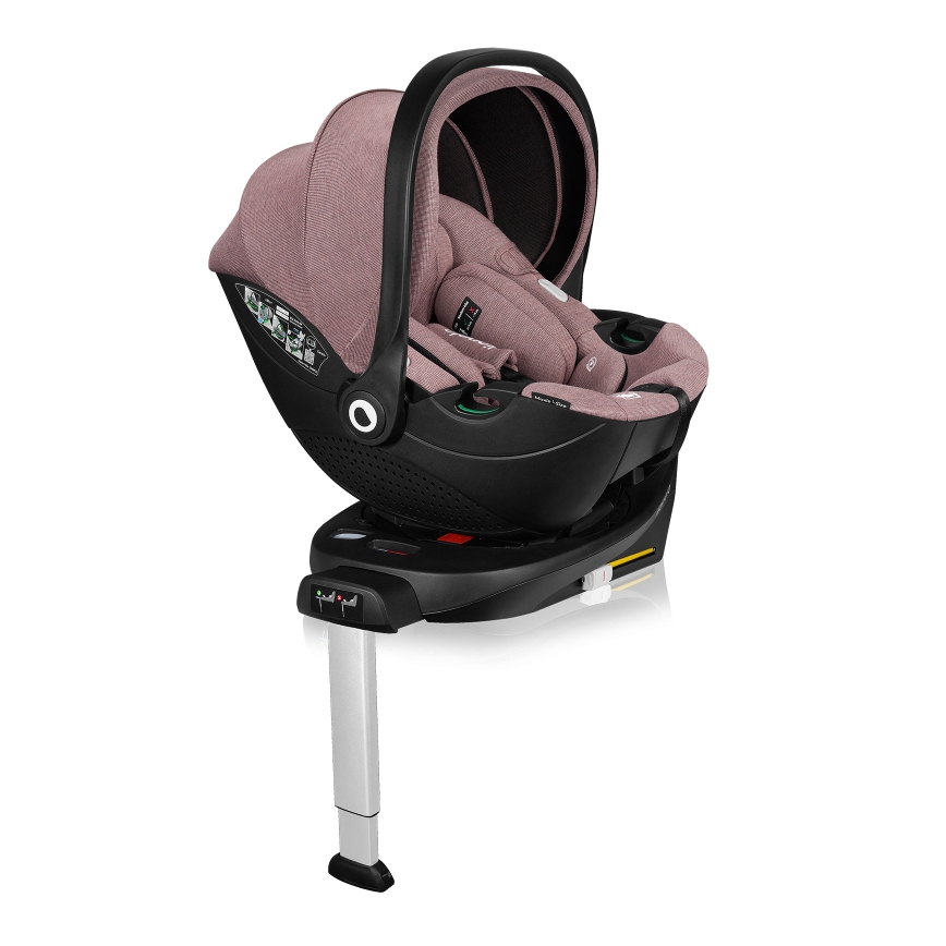 Lionelo - Kääntyvä turvaistuin jalustalla MOXIE SET i-Size 40-87 cm Pink Mauve
