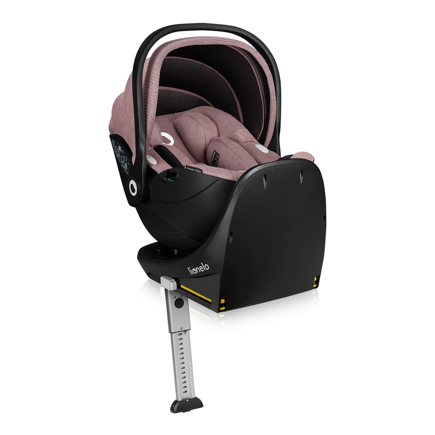 Lionelo - Kääntyvä turvaistuin jalustalla MOXIE SET i-Size 40-87 cm Pink Mauve