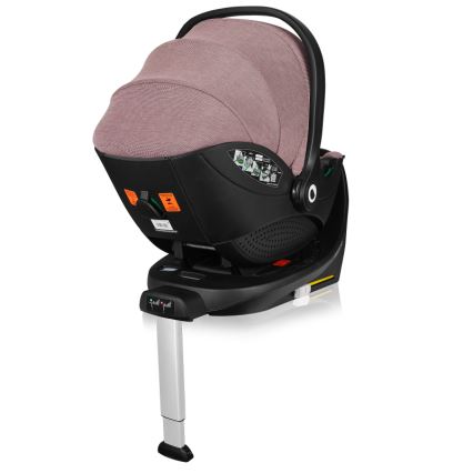 Lionelo - Kääntyvä turvaistuin jalustalla MOXIE SET i-Size 40-87 cm Pink Mauve