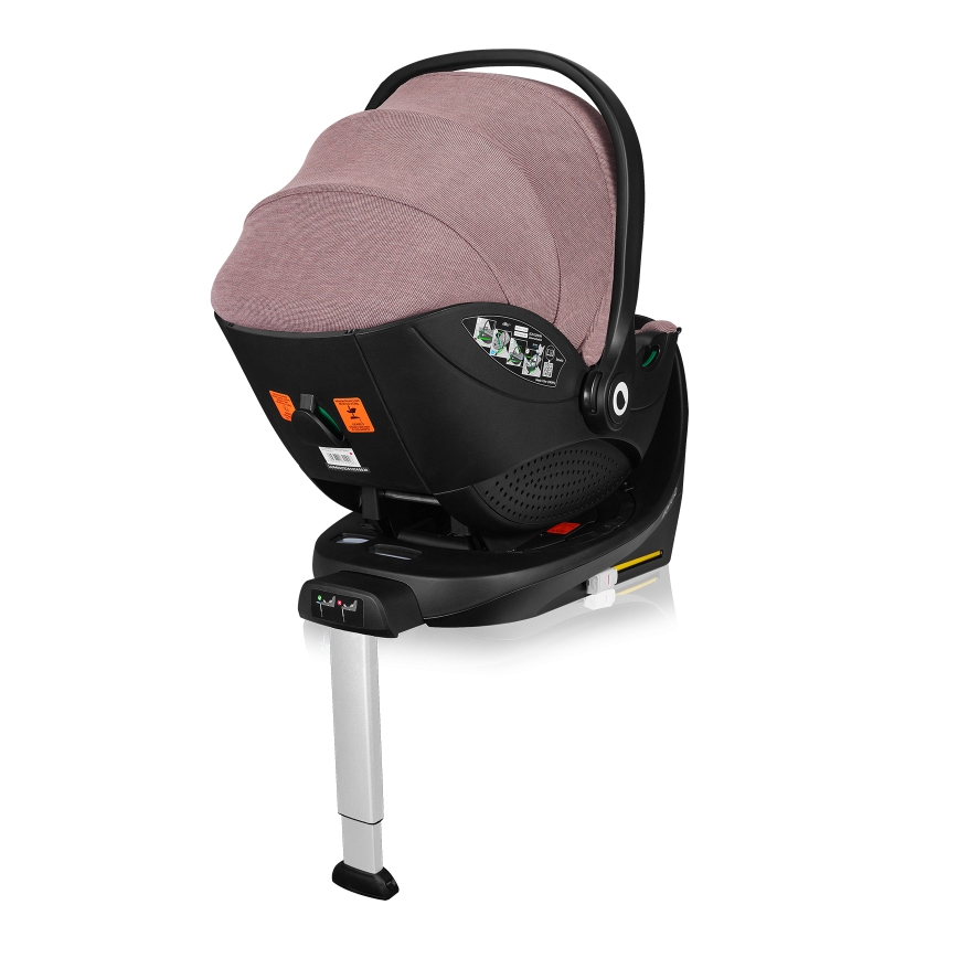 Lionelo - Kääntyvä turvaistuin jalustalla MOXIE SET i-Size 40-87 cm Pink Mauve
