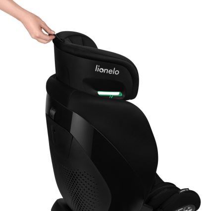 Lionelo - Kääntyvä turvaistuin pohjalevyllä LAVENDER i-Size 76-150 cm Black Carbon
