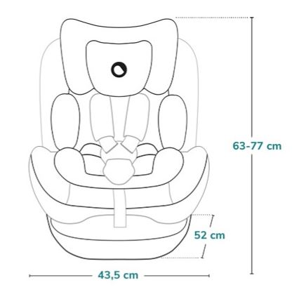 Lionelo - Kääntyvä turvaistuin pohjalevyllä LAVENDER i-Size 76-150 cm Black Carbon