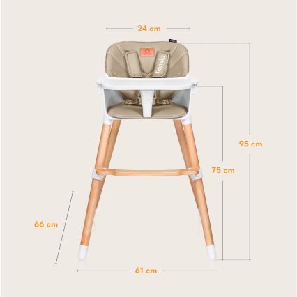 Lionelo - KOEN 2-in-1 lasten syöttötuoli, beige (sand)