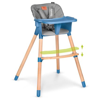 Lionelo - KOEN lasten 2-in-1 ruokatuoli Blue Sky